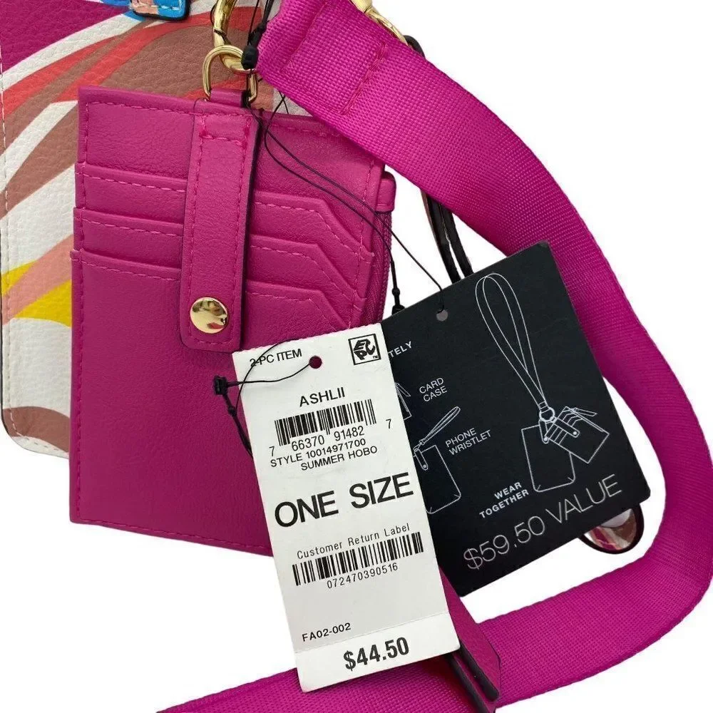 INC International Concepts Womens Ashlii Pink Lanyard Card Case Phone Wallet